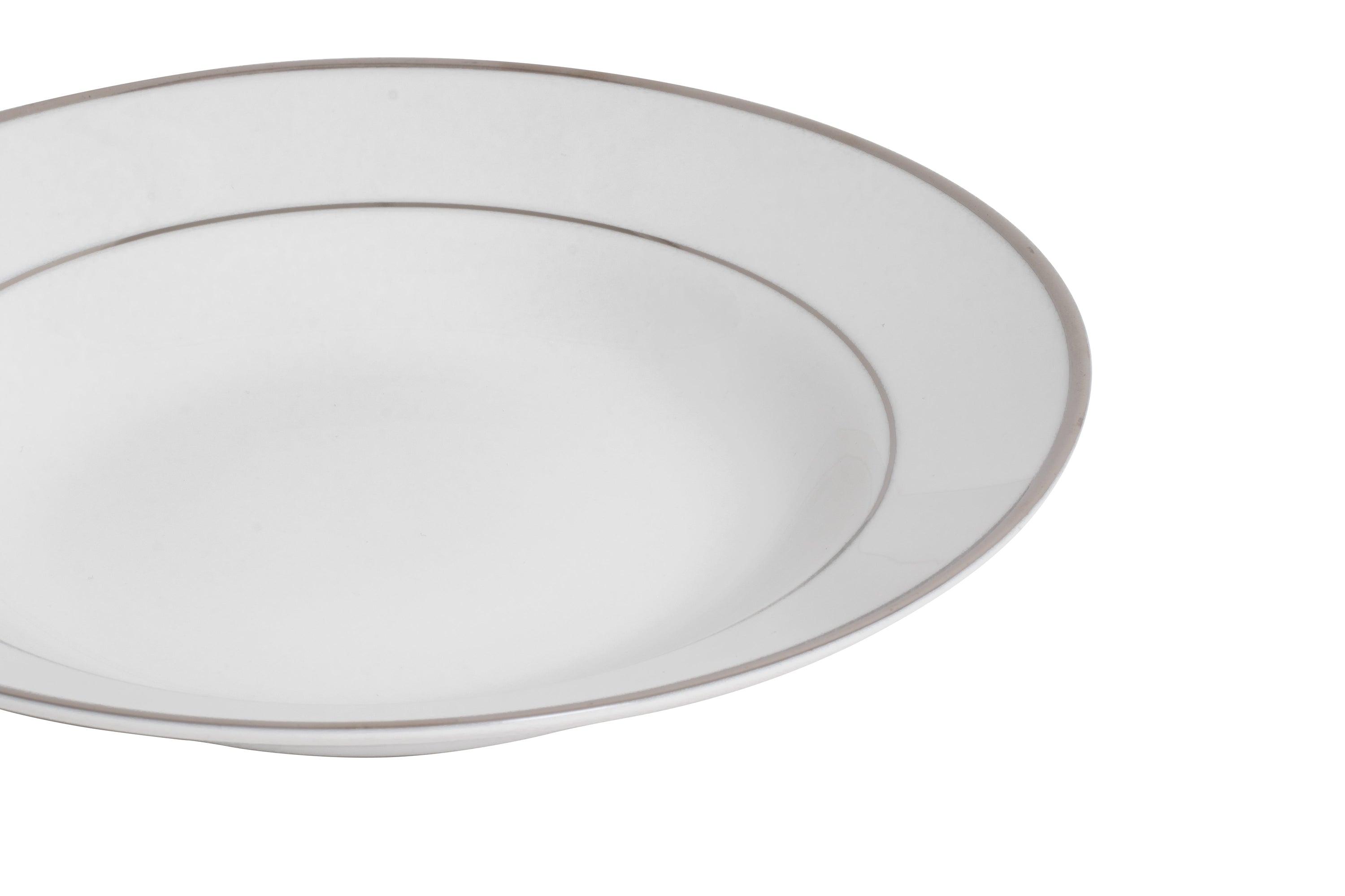Silver Rim Soup Bowl 8"