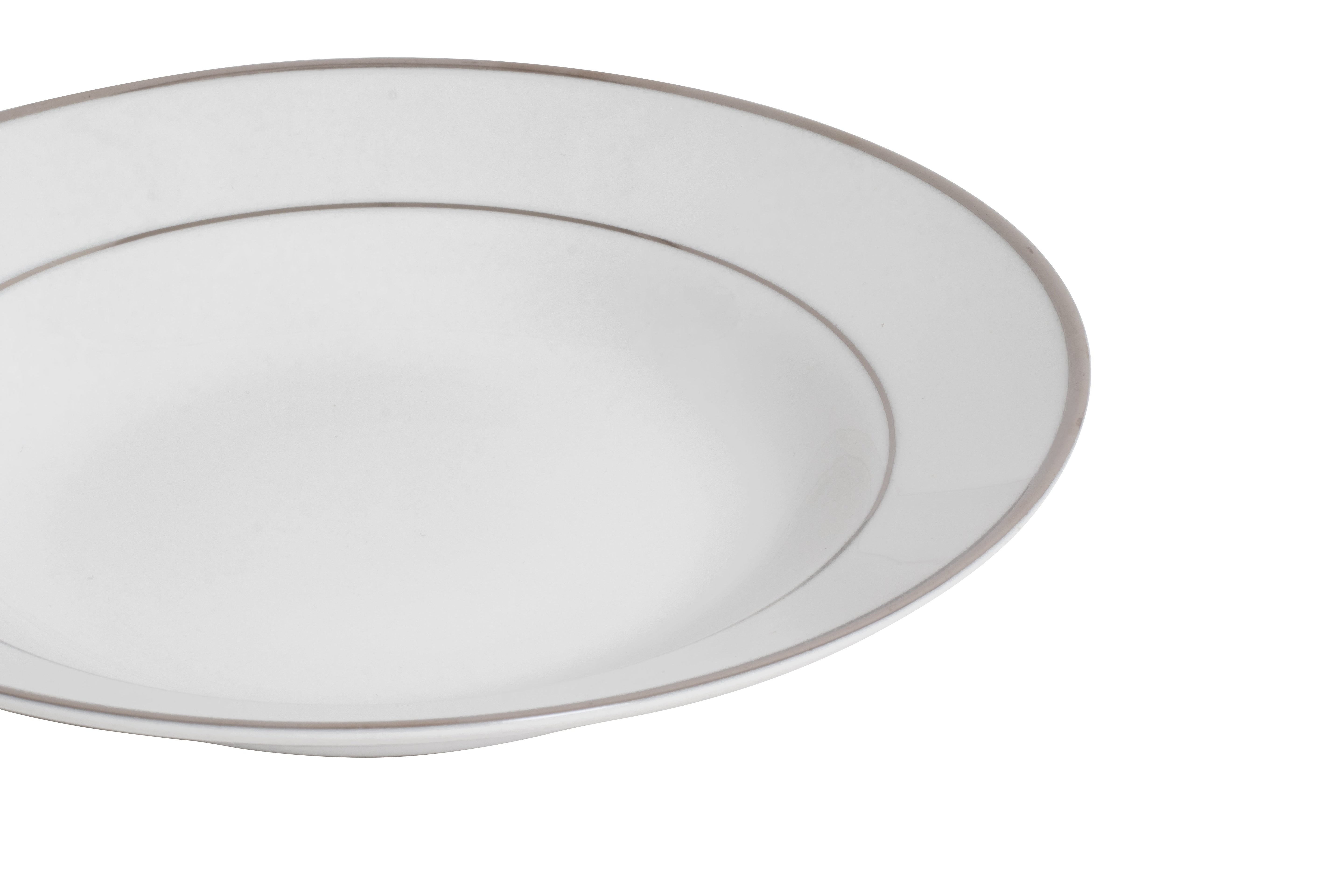 Silver Rim Soup Bowl 8"