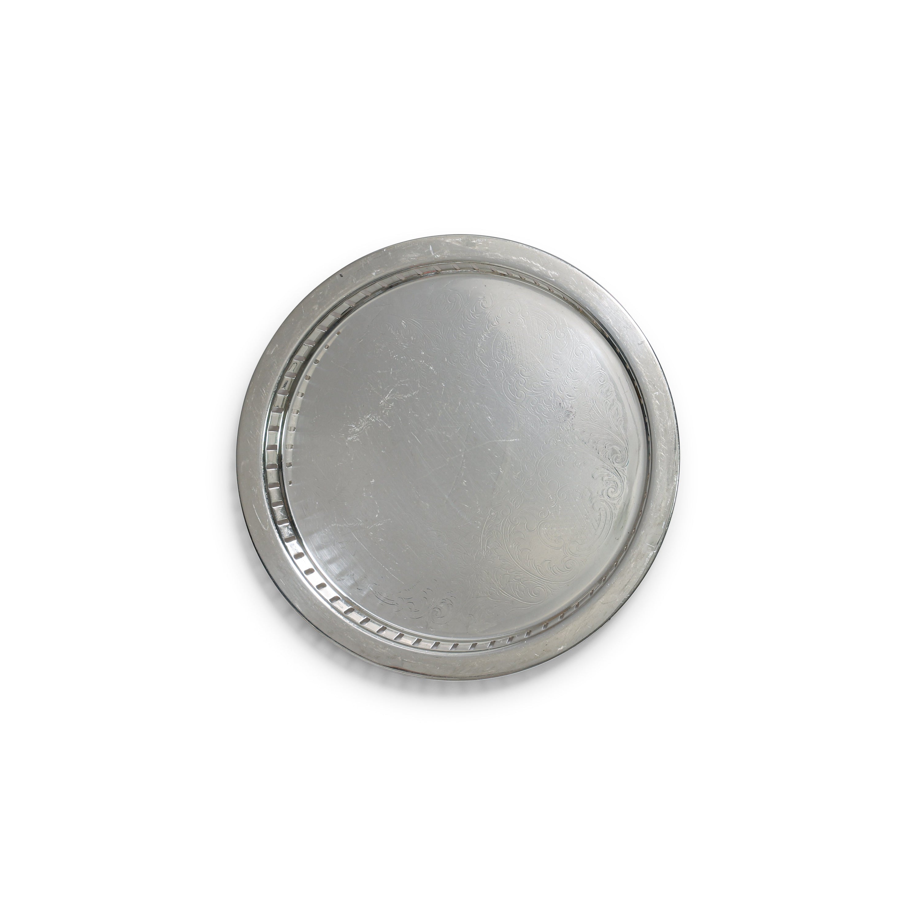 Silver Round Galley Tray 12"
