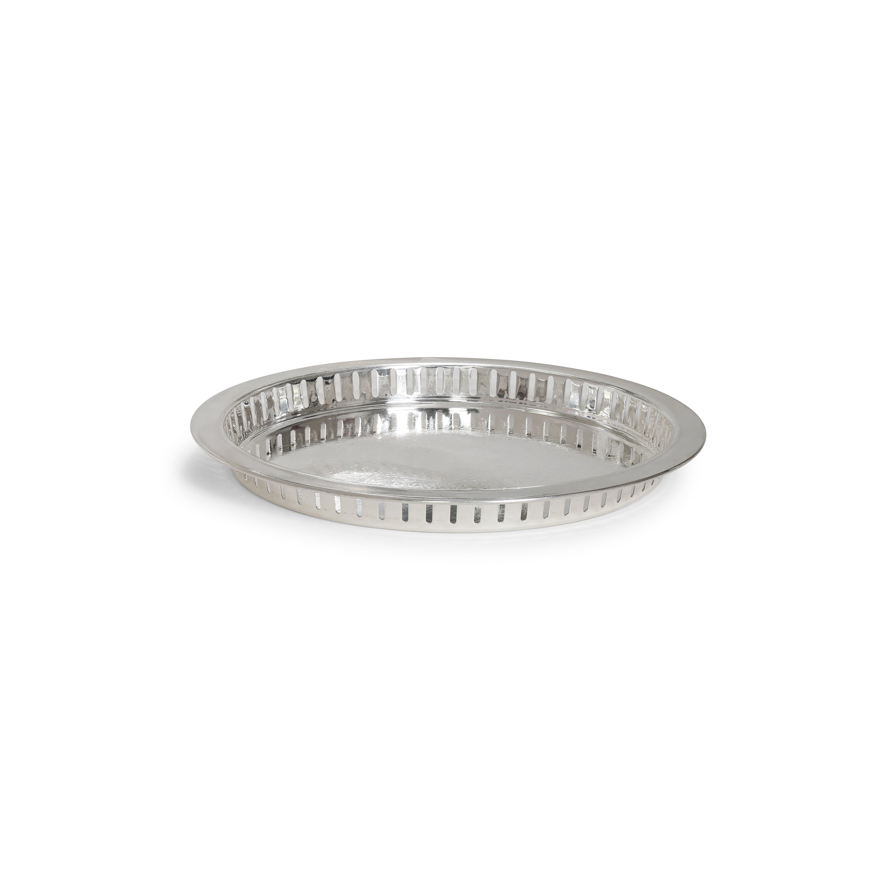 Silver Round Galley Tray 12"