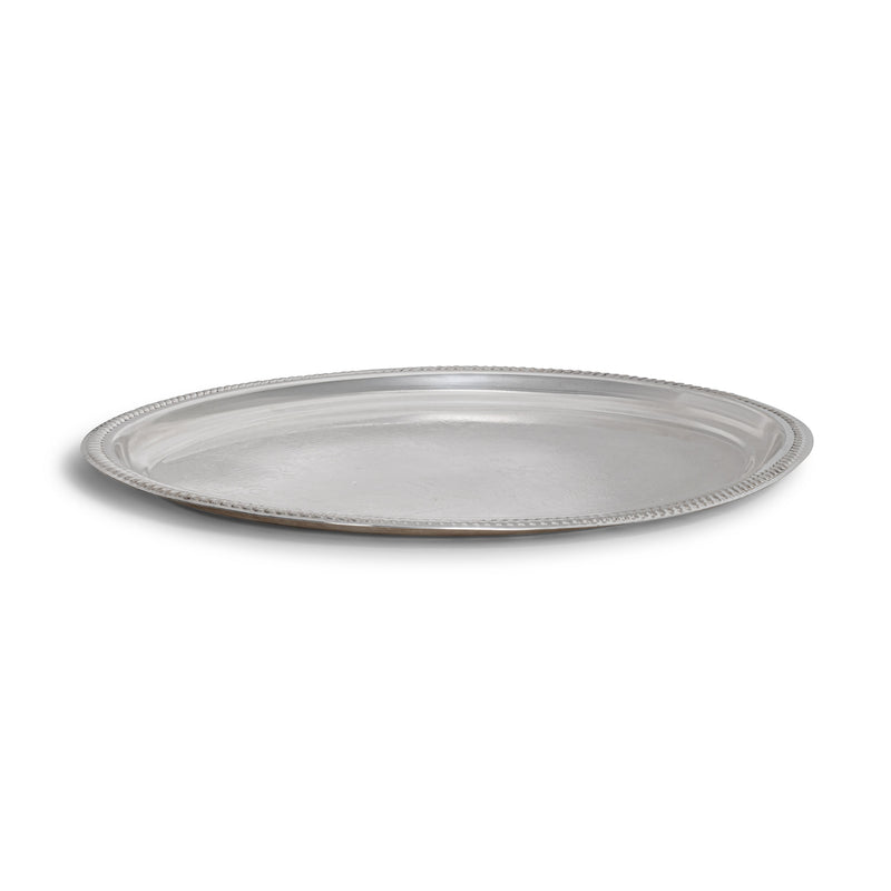 Silver Oval Tray 23"L x 17"W