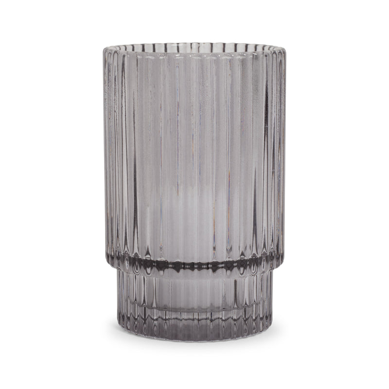 Smoke Fluted Glass Votive