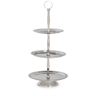 Stainless 3-Tier Beaded Candy Dish