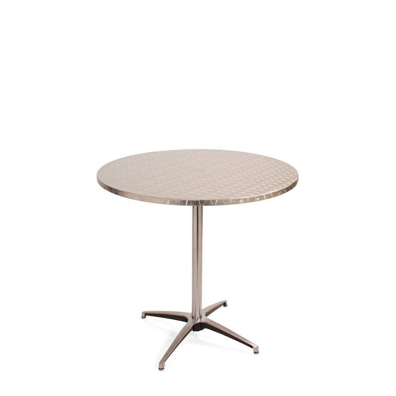 Round Stainless Steel Cocktail Table