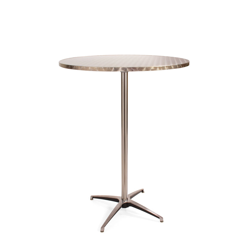 Round Stainless Steel Cocktail Table