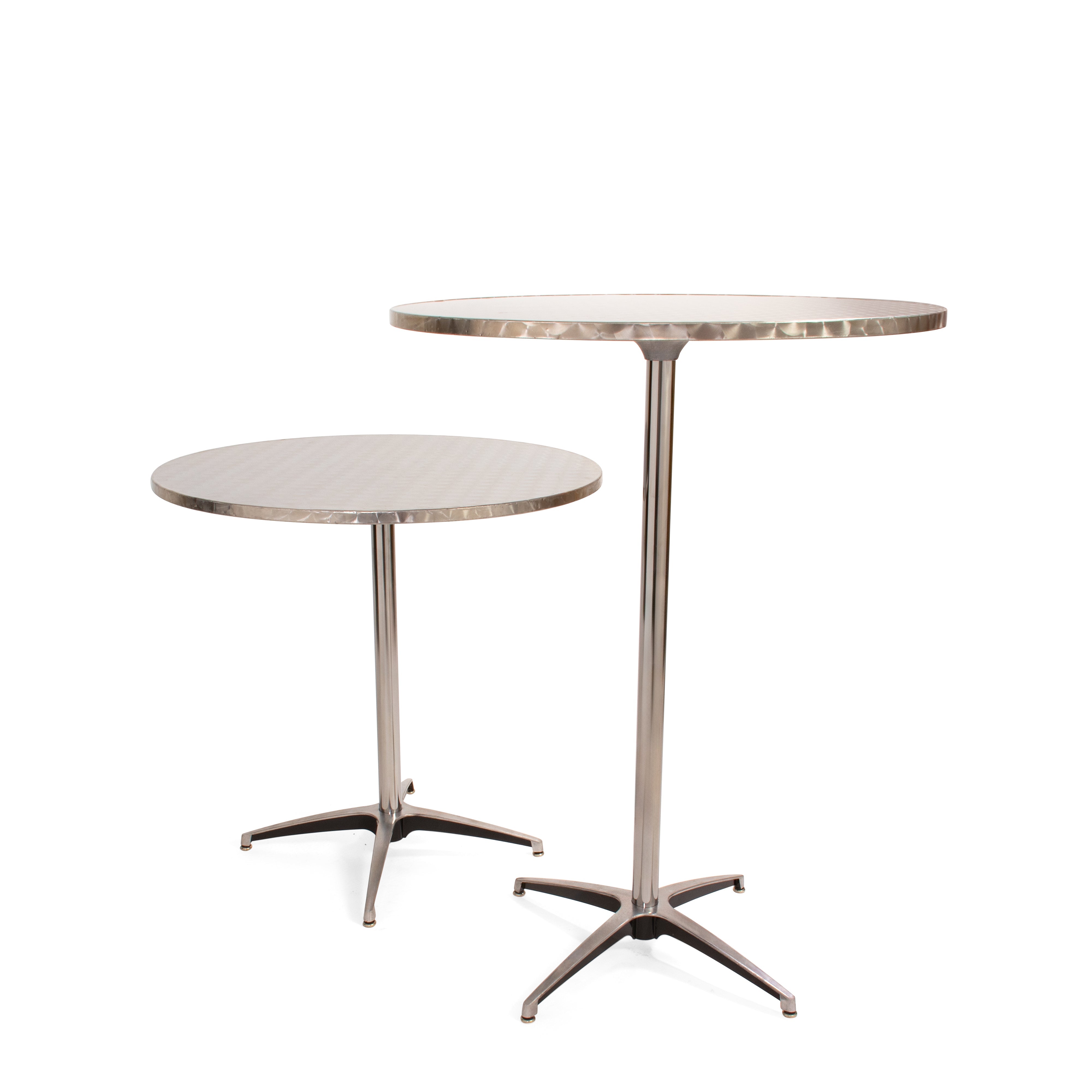 Round Stainless Steel Cocktail Table