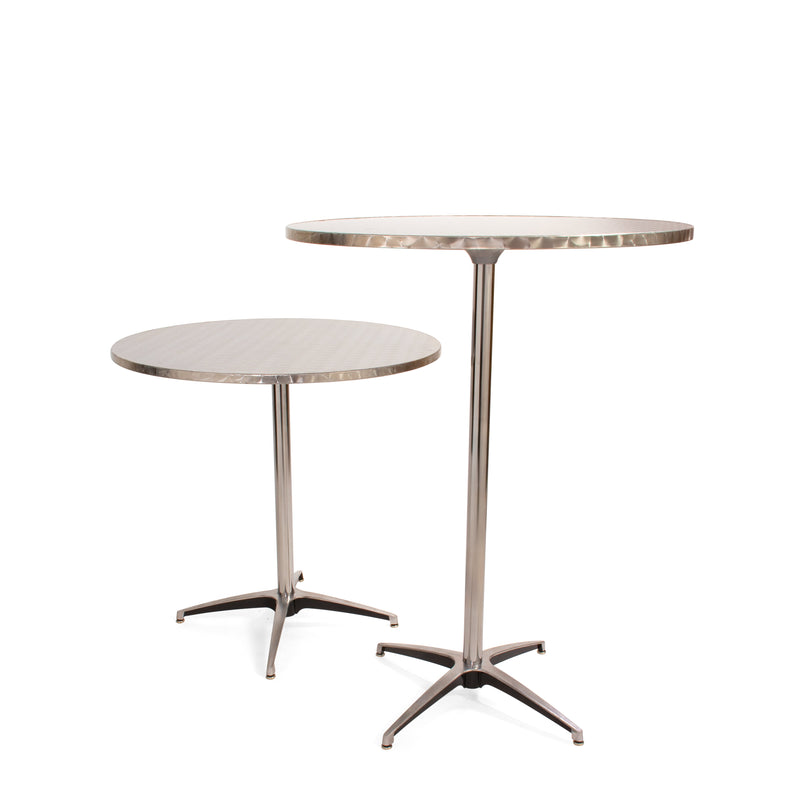 Round Stainless Steel Cocktail Table