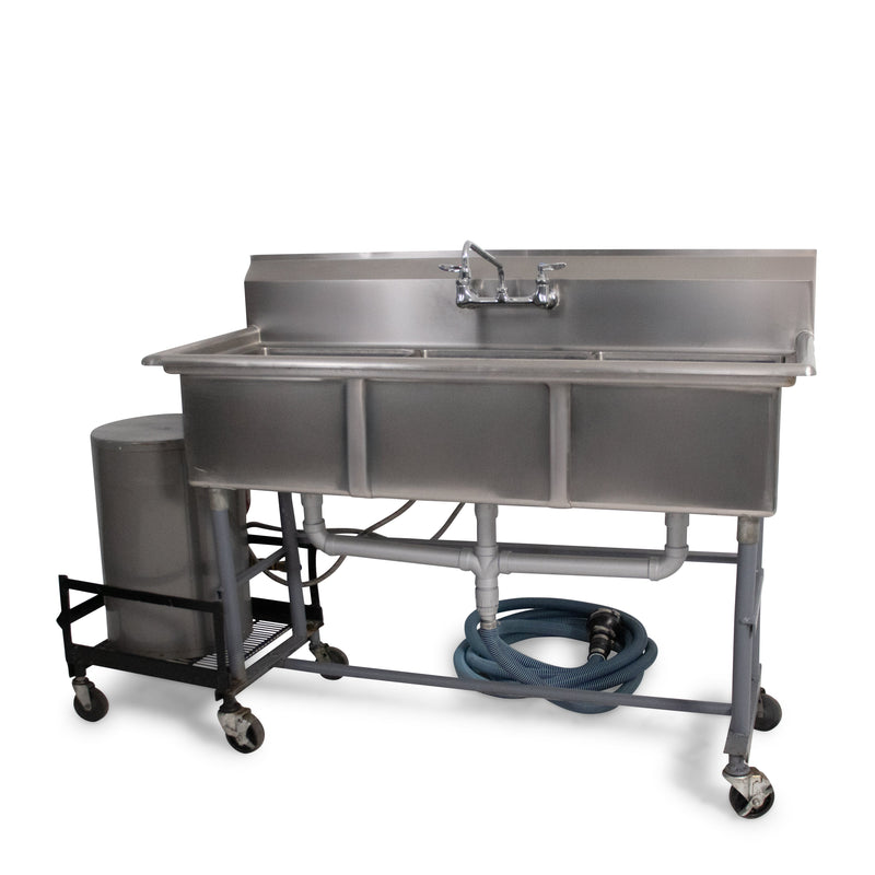 Triple Stainless Steel Sink w/Hot Water Heater