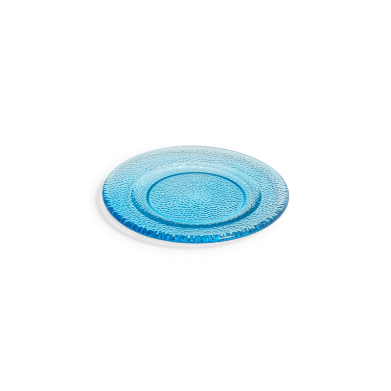 Turquoise Glass Bread & Butter 6"