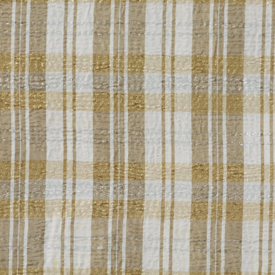 White and Gold Crinkle Plaid Taffeta