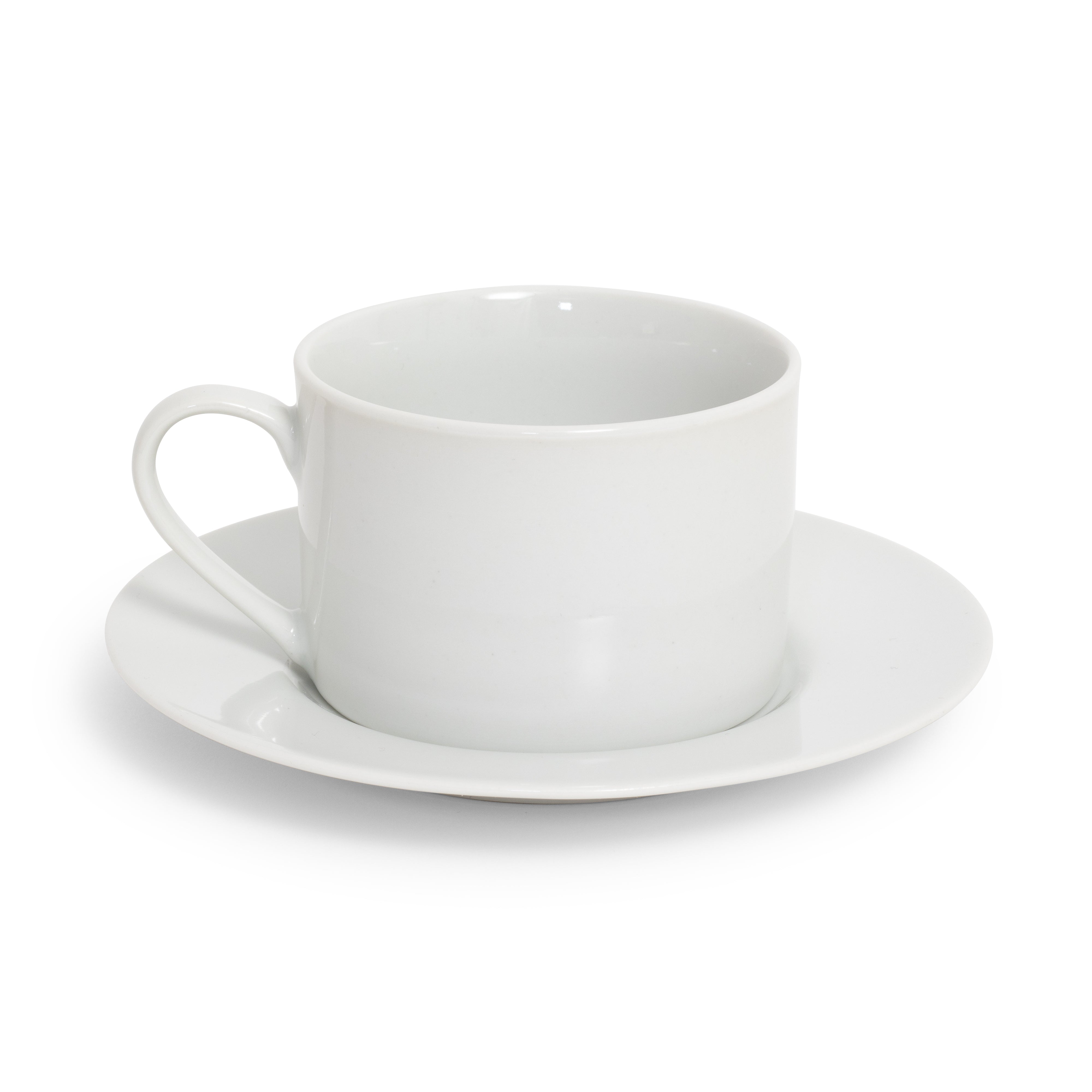 White Coupe Barrel Cup/Saucer