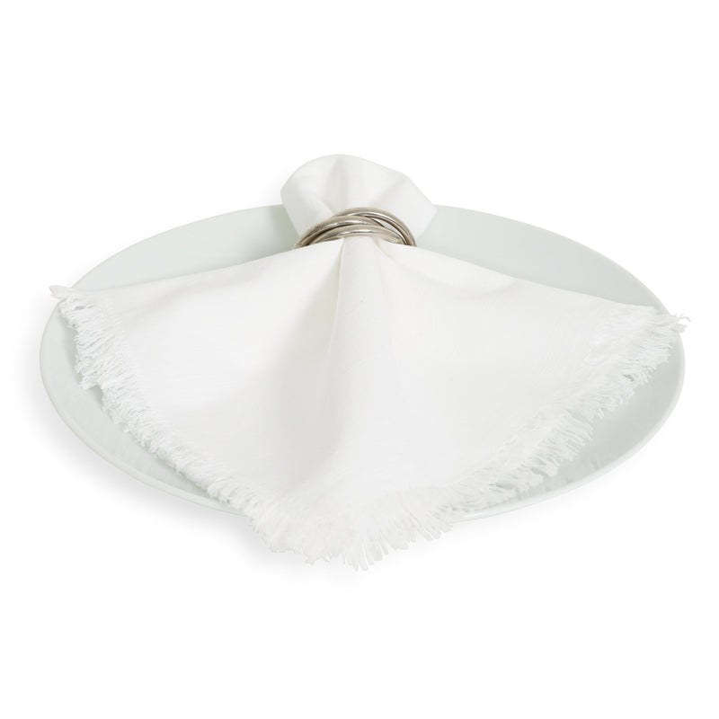 White Fringe Napkin