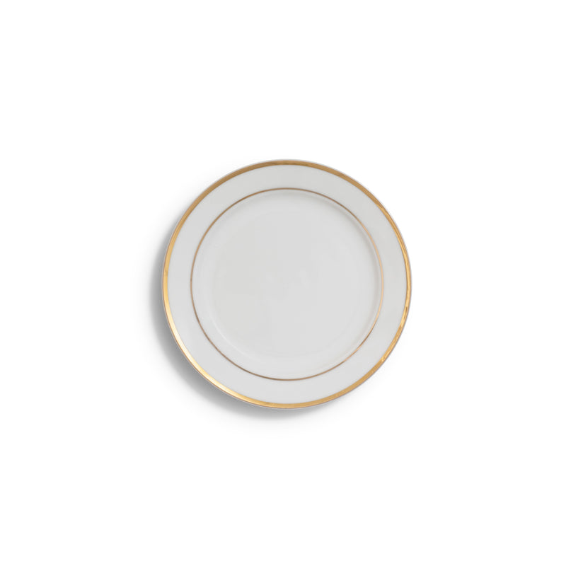 White Gold Rim Bread & Butter 6"