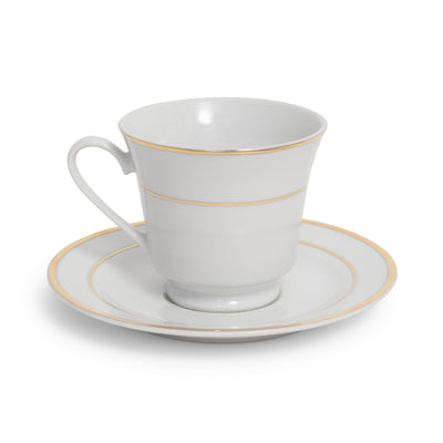 White Gold Rim Cup/Saucer