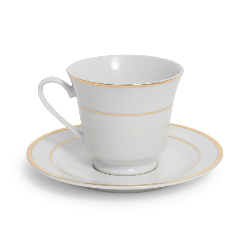White Gold Rim Cup/Saucer