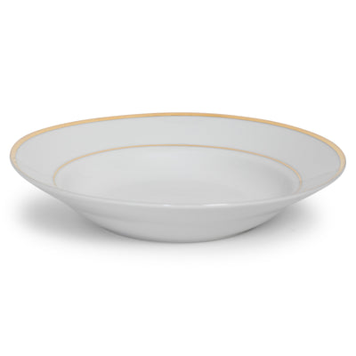 White Gold Rim Soup Bowl 8"