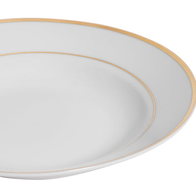 White Gold Rim Soup Bowl 8"