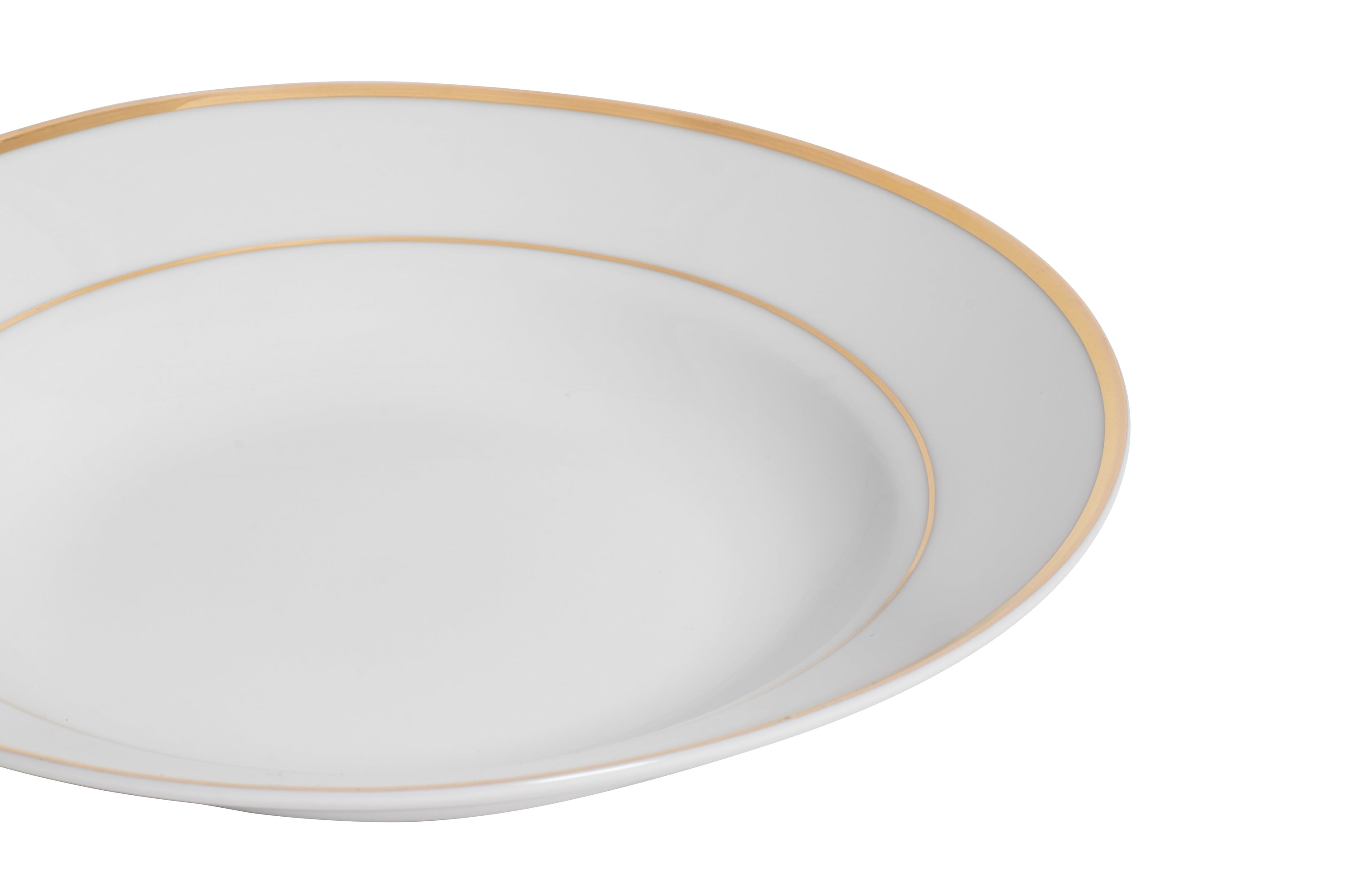 White Gold Rim Soup Bowl 8"