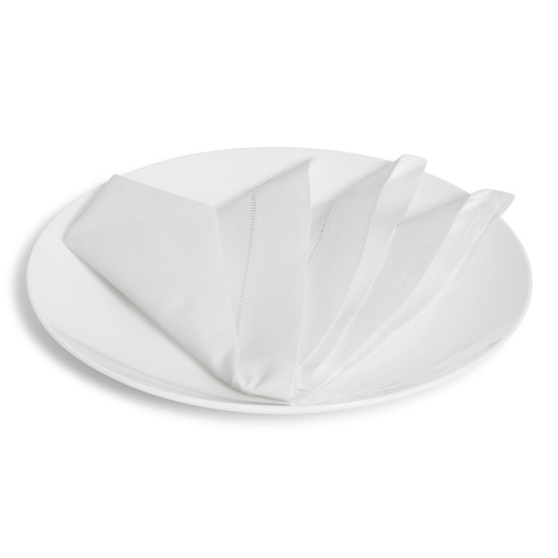 Hemstitched White Dinner Napkin