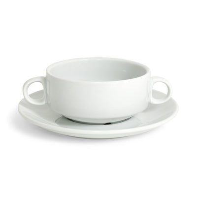 White Rim Cream Soup w/Saucer