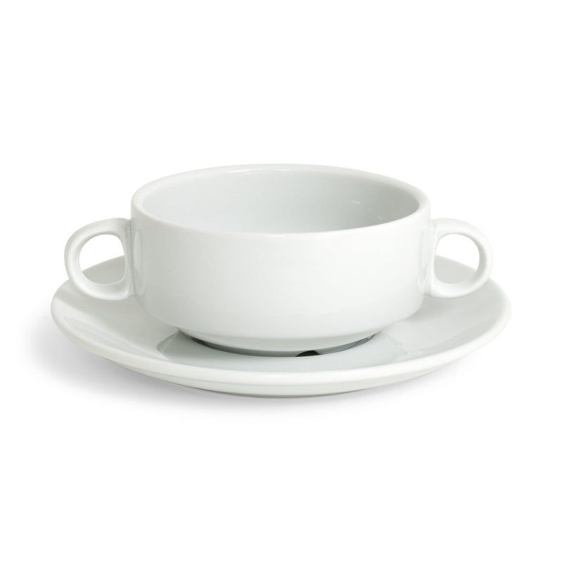 White Rim Cream Soup w/Saucer