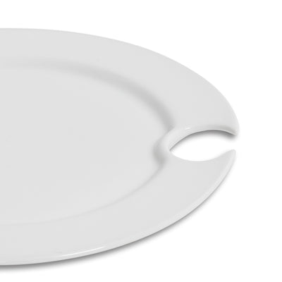 White Rim Party Plate w/Hole 9"