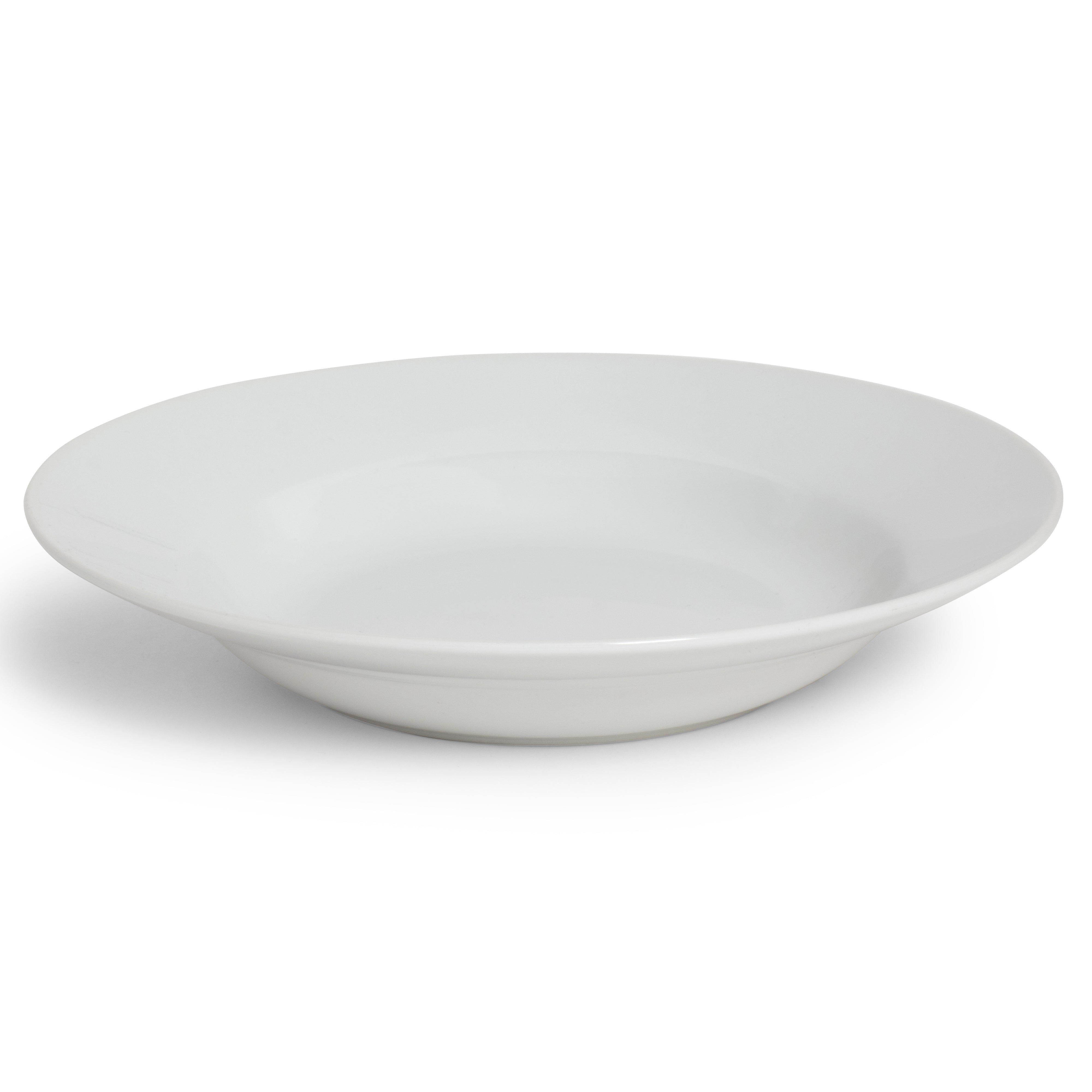 White Rim Soup Bowl 9"