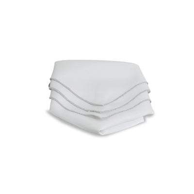 White Napkin w/ Silver Edge