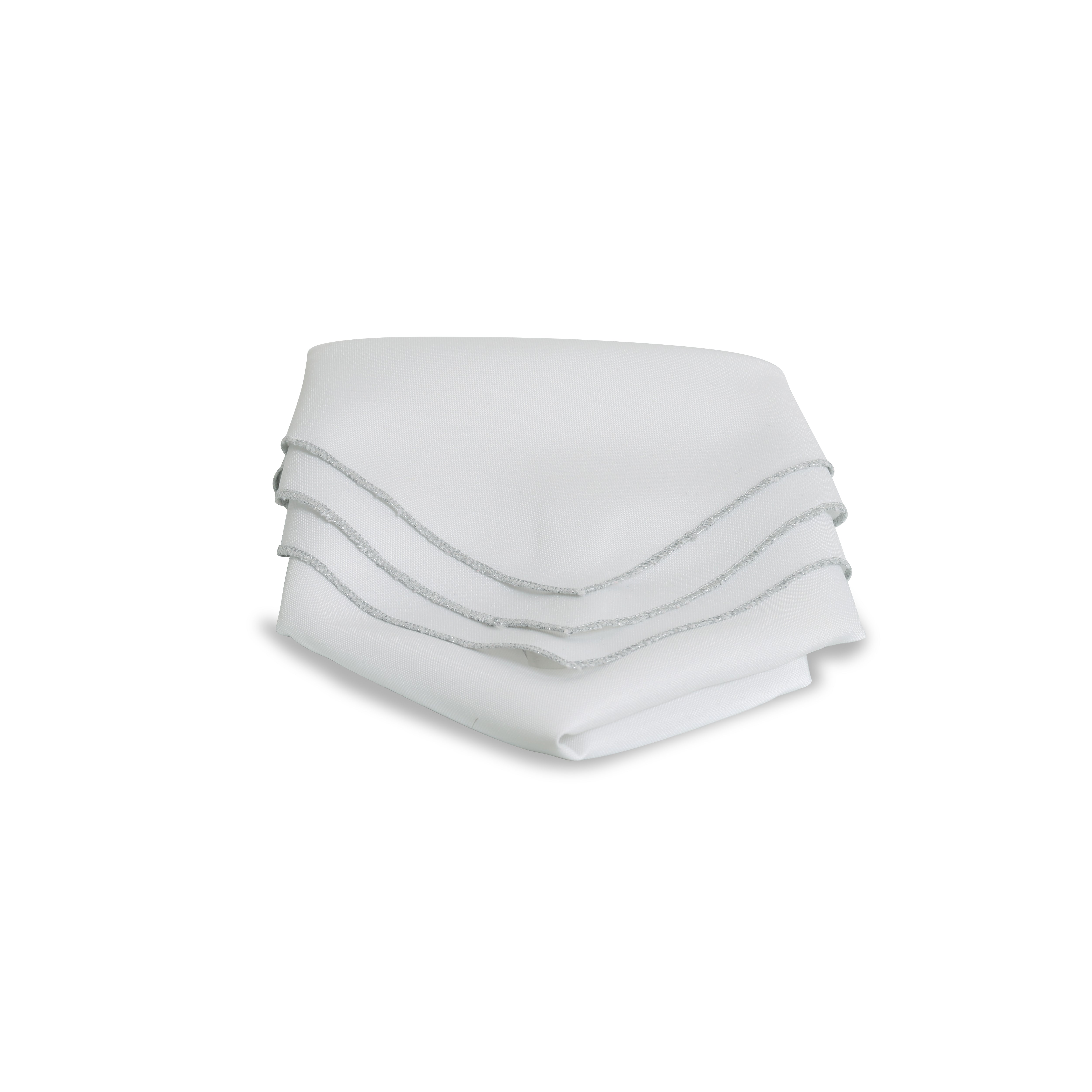 White Napkin w/ Silver Edge