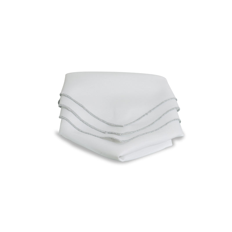 White Napkin w/ Silver Edge