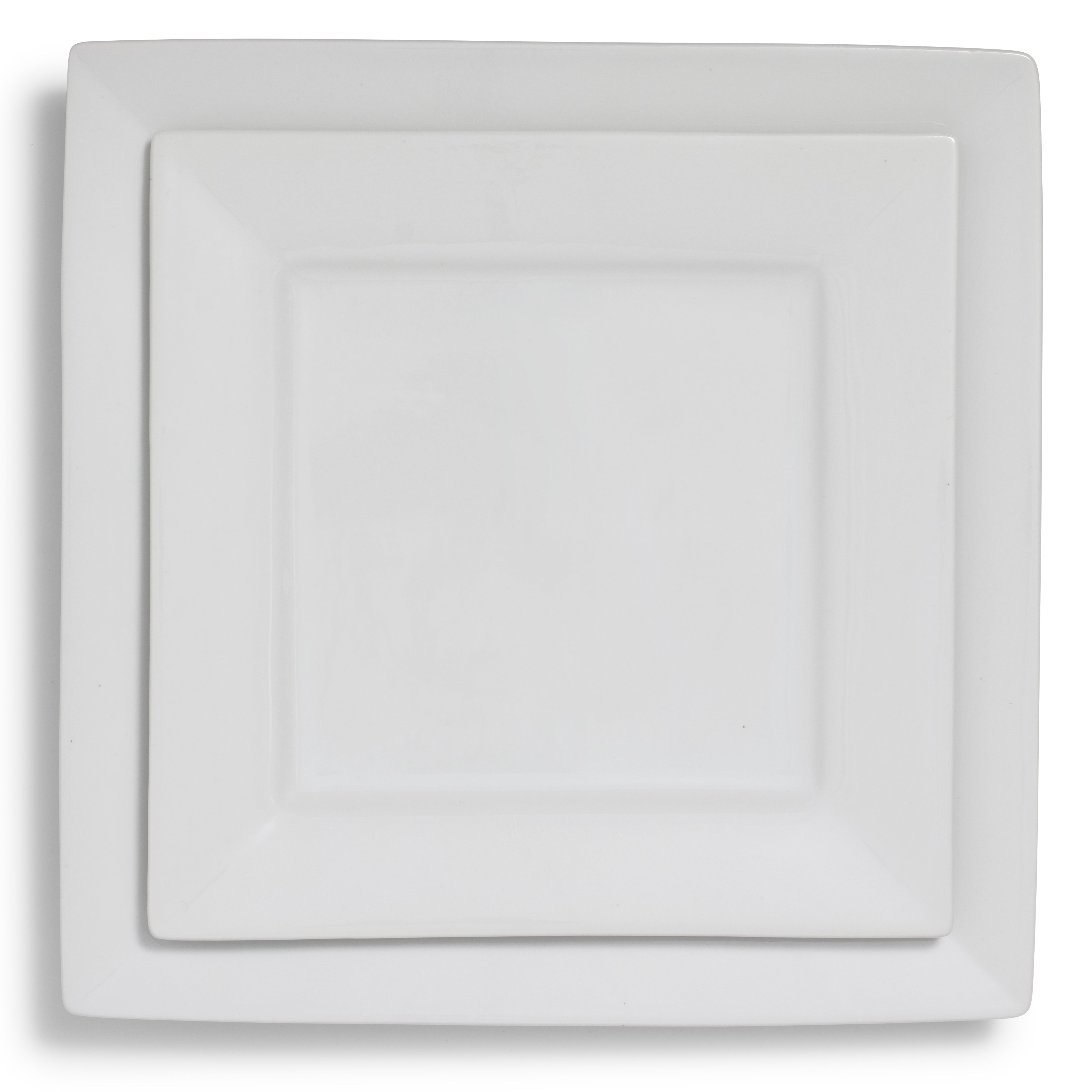 White Rim Square Charger 12"
