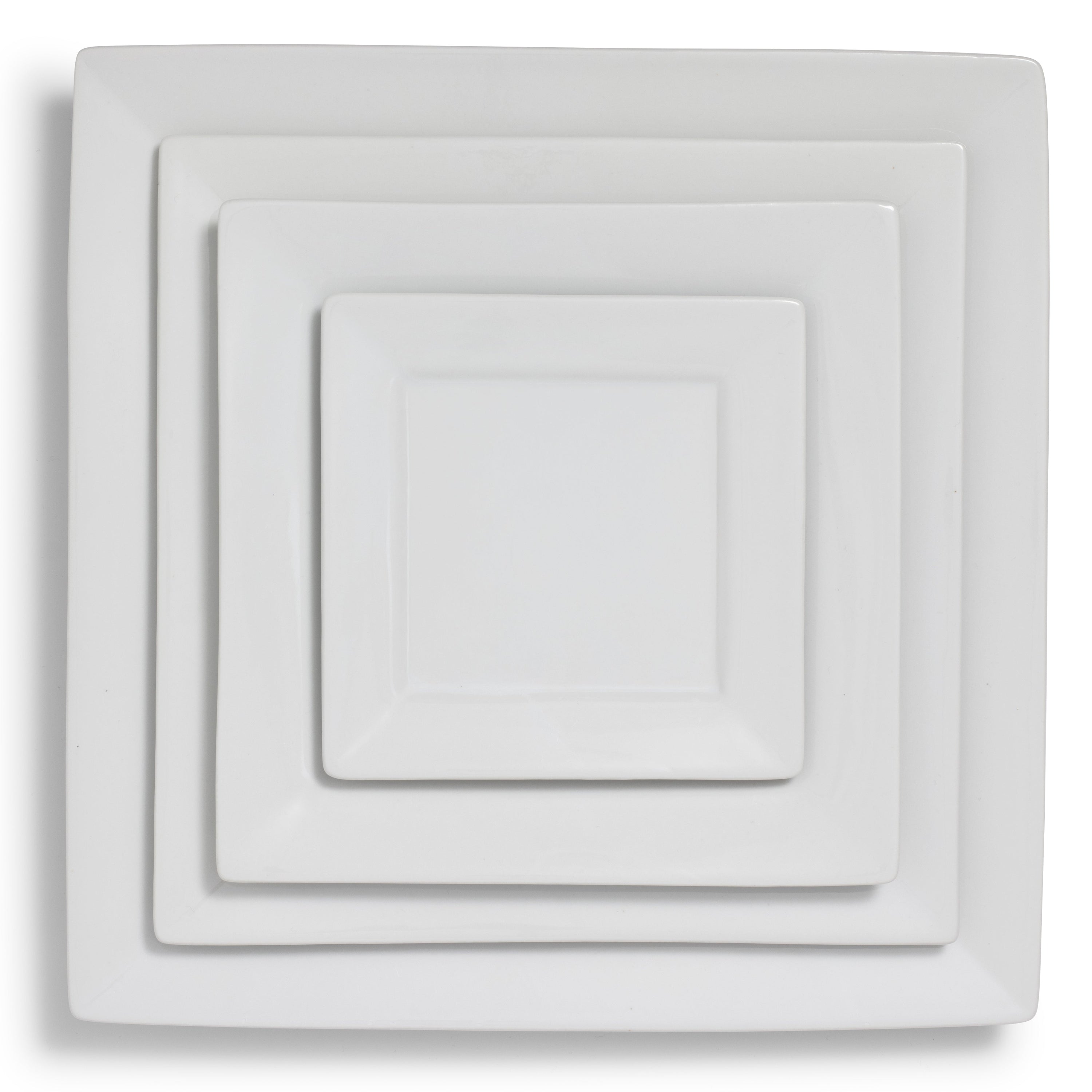 White Rim Square Charger 12"