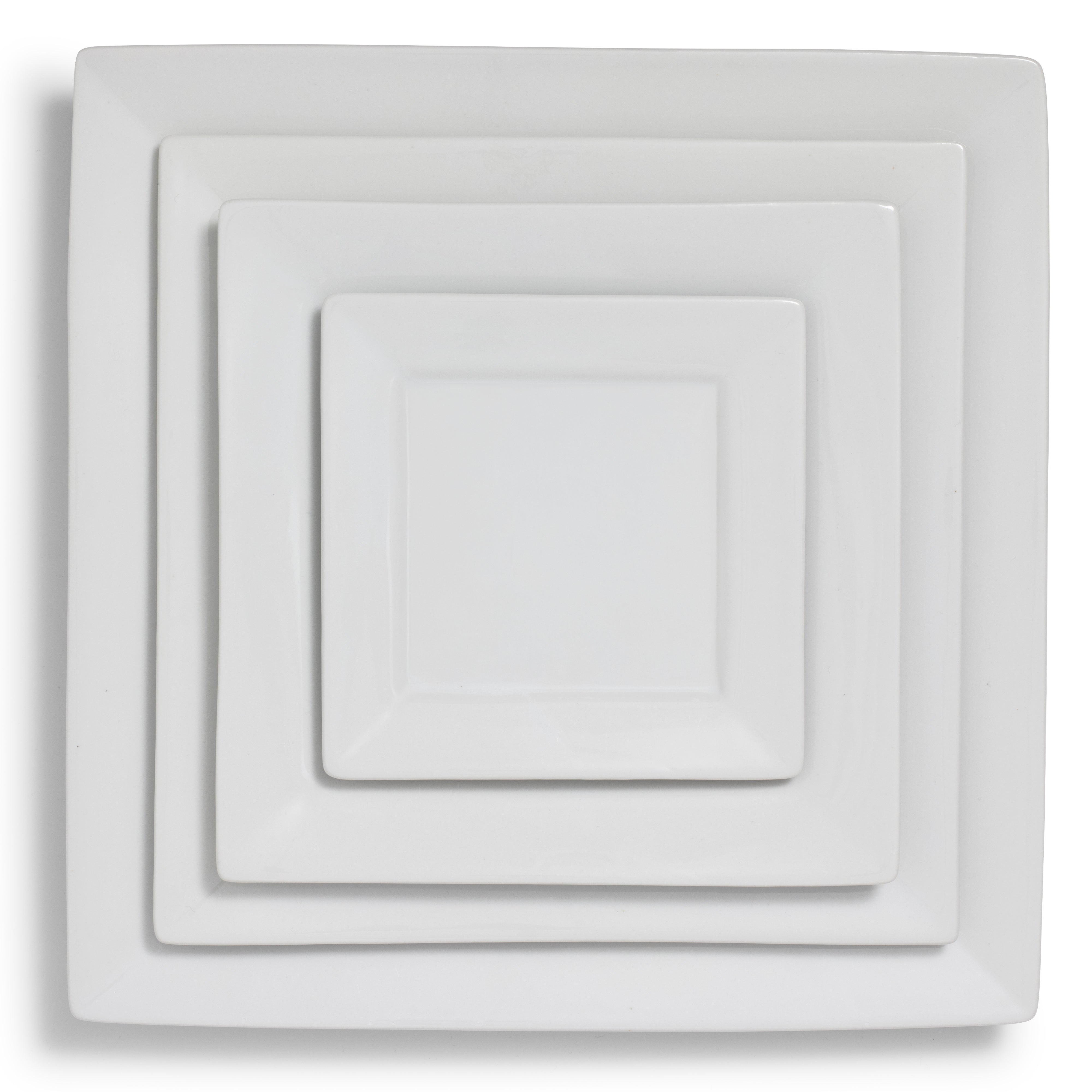 White Rim Square Salad/Dessert 8"