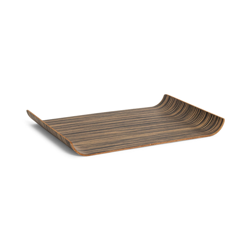 Wood Curved Tray 17"L x 12"W
