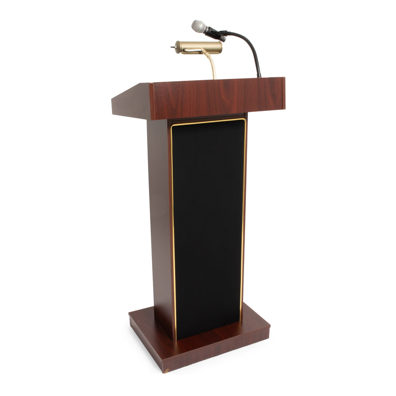 Wood Podium w/Microphone