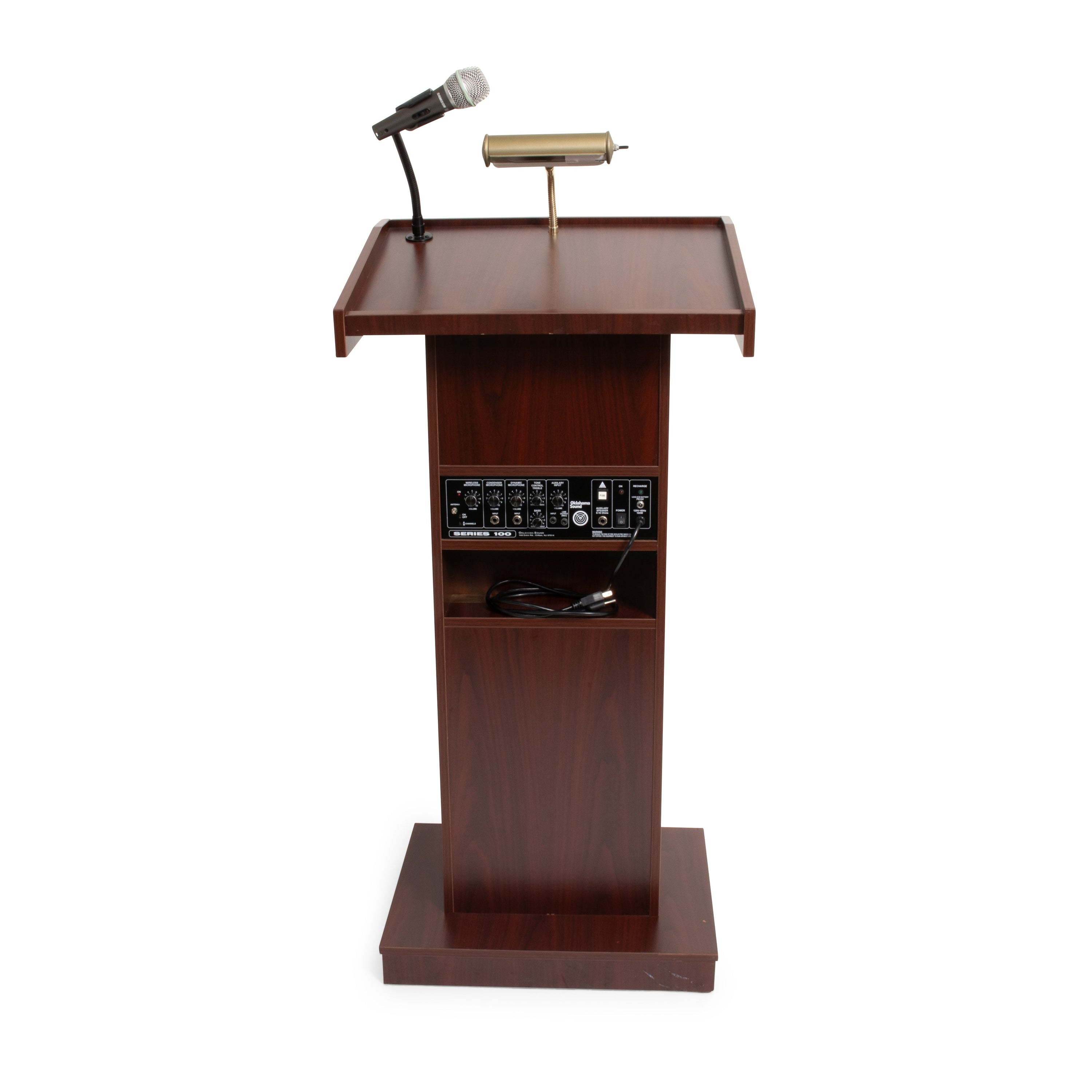 Wood Podium w/Microphone