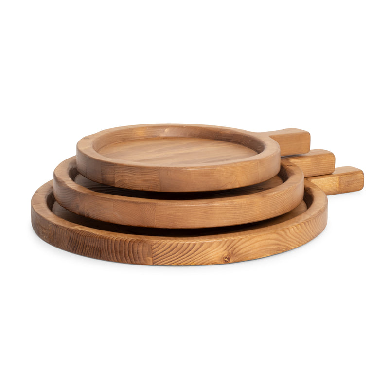 Wood Round Spanish Tray w/Handle