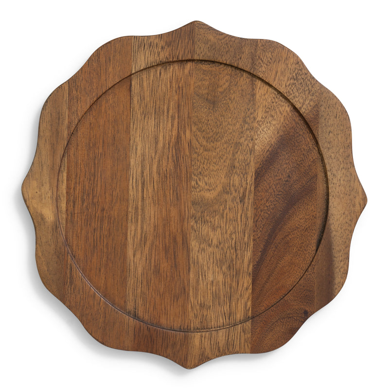 Wood Scalloped Charger