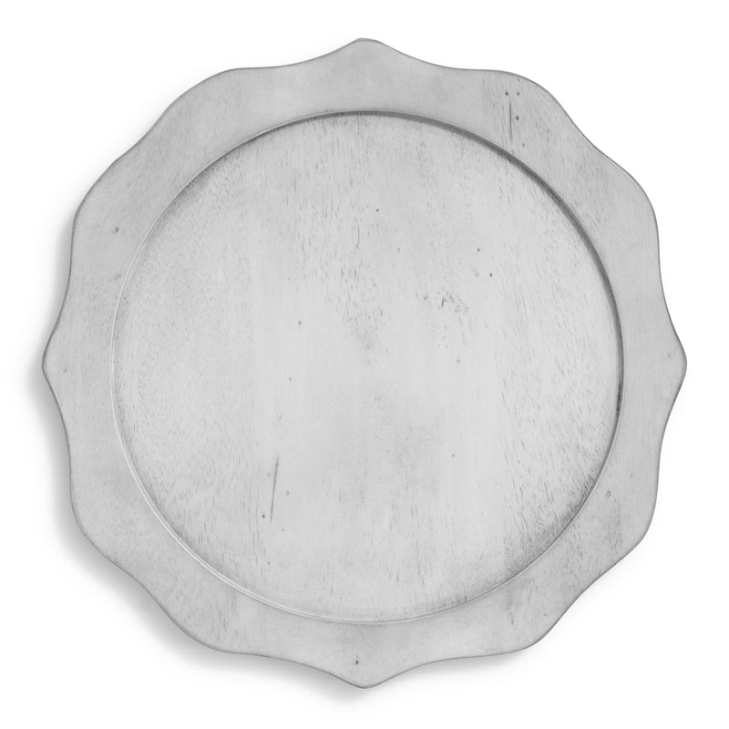 Wood Scalloped Charger