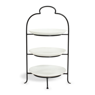 Wrought Iron 3 Tier- 12" Plate Stand