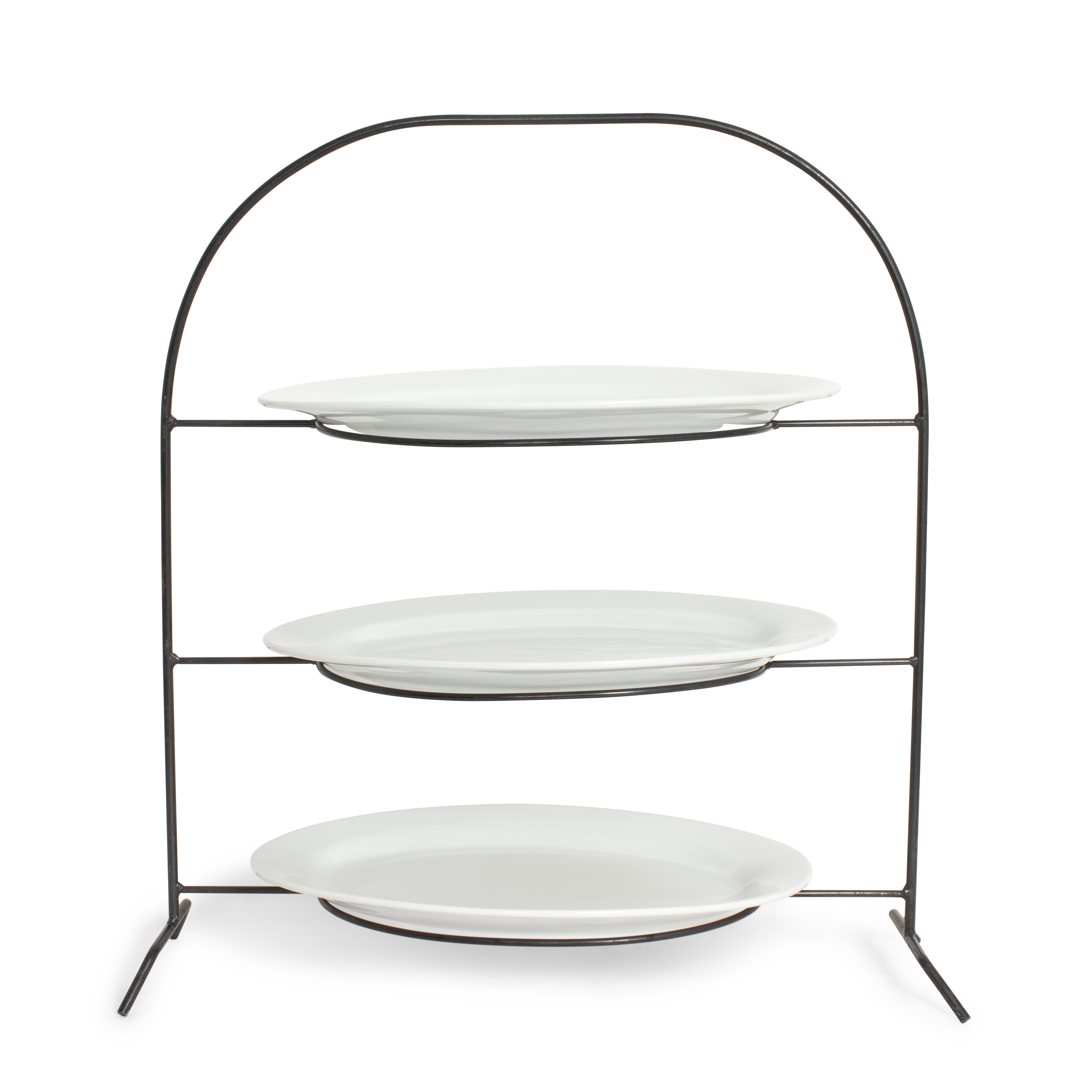 Wrought Iron 3 Tier Oval Stand