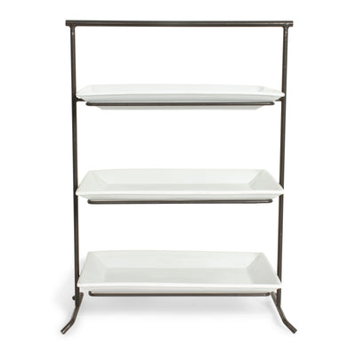 Wrought Iron 3 Tier Rectangular Stand