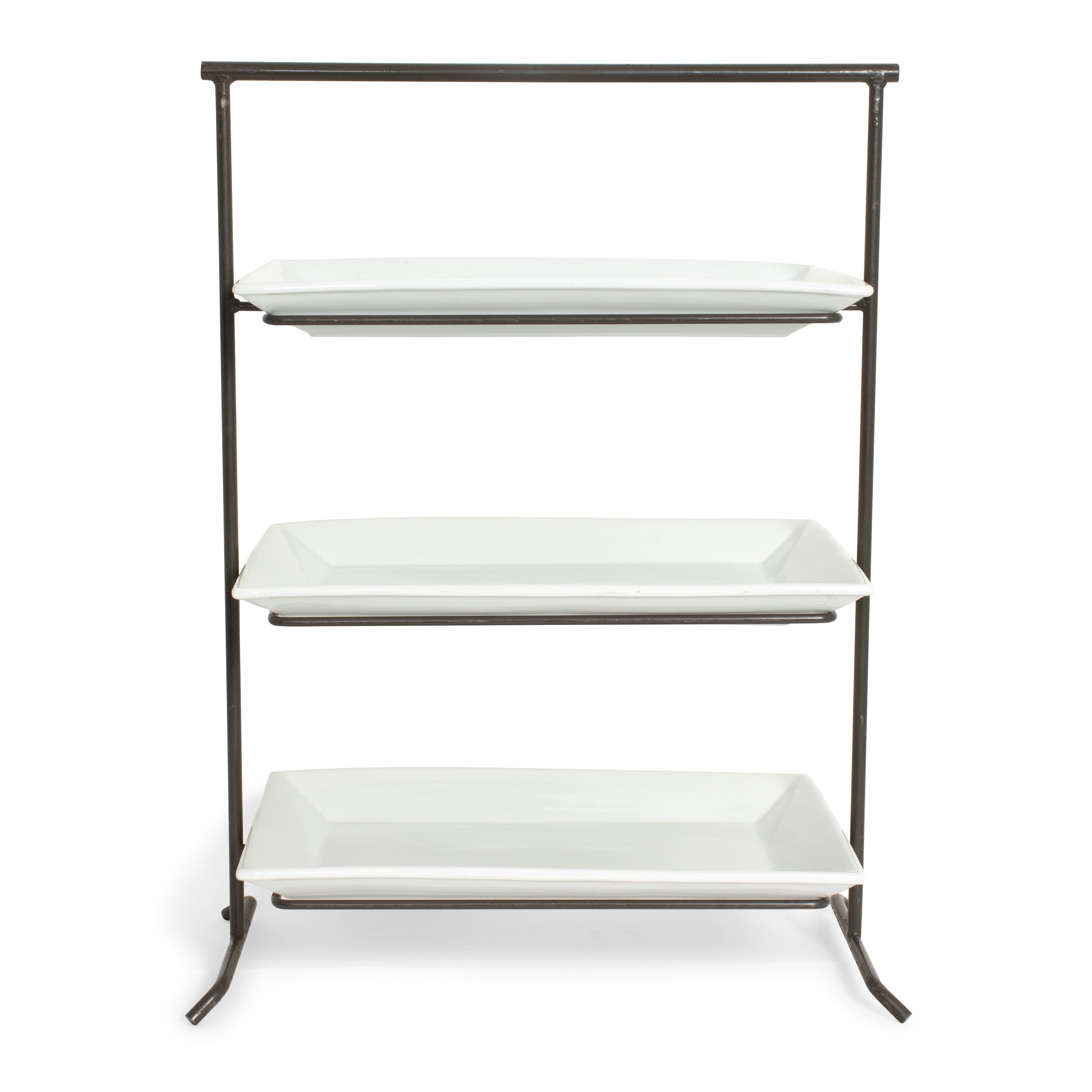 Wrought Iron 3 Tier Rectangular Stand