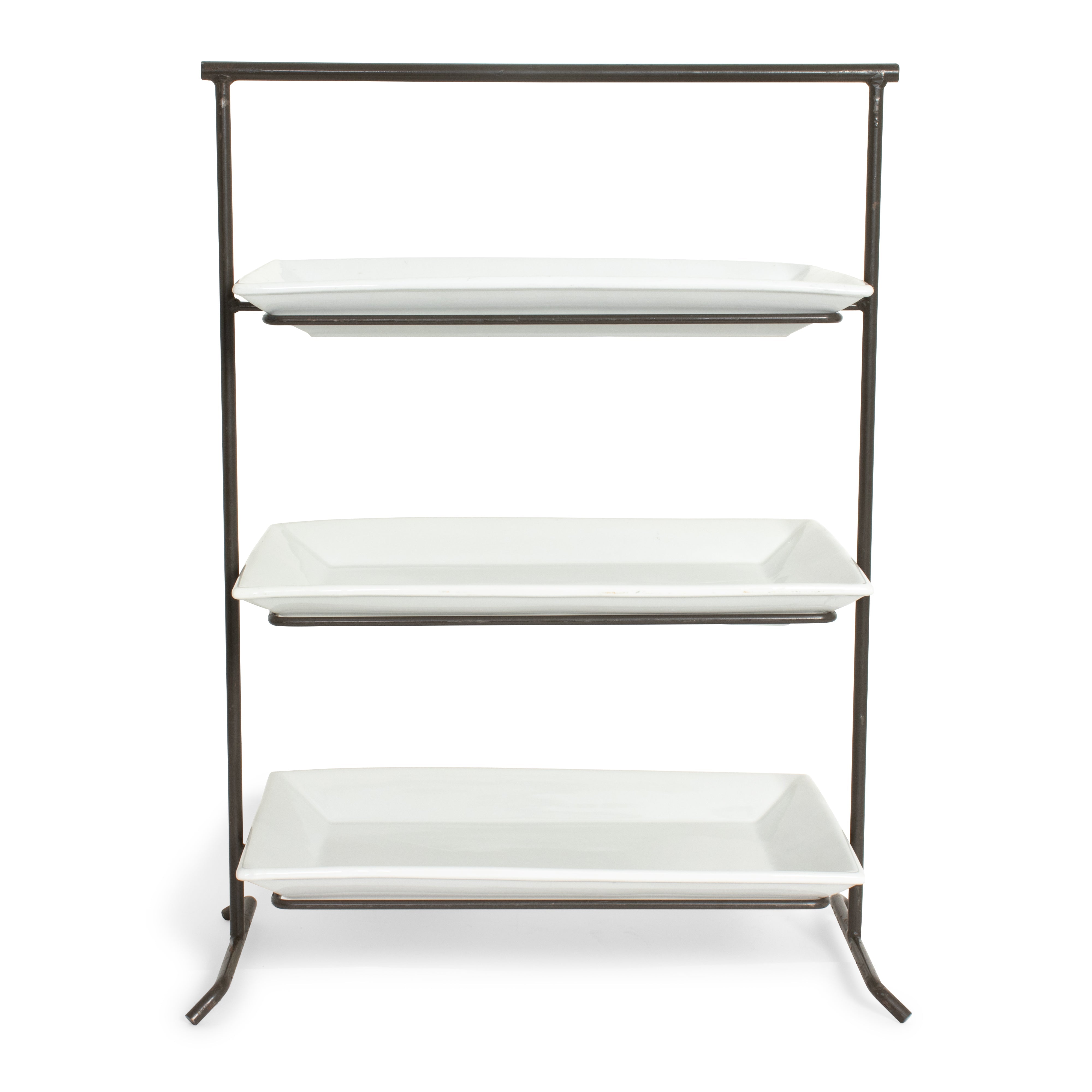 Wrought Iron 3 Tier Rectangular Stand