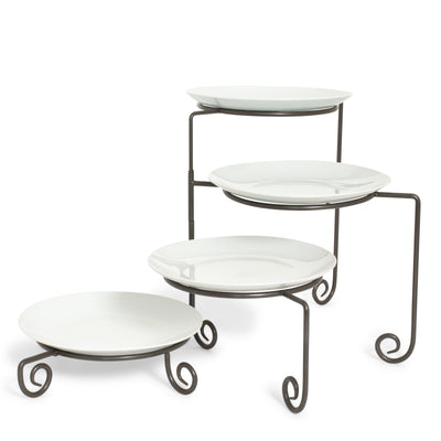 Wrought Iron 4 Tier Plate Stand