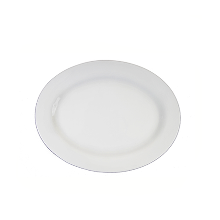 Oval White Rim 14" Platter
