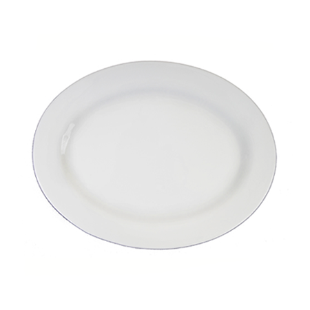 Oval White Rim 18" Platter