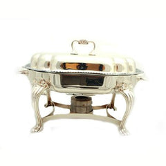 Party Rental Products 6 qt Scalloped Silver Chafer Chafers