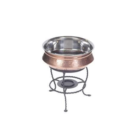 Copper Moroccan Bowl w/ Stand and Sterno - Chafers
