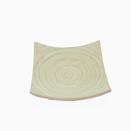 Party Rental Products Curved Square Bamboo Tray Trays